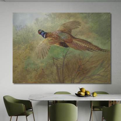 Fagiano In Volo Archibald Thorburn ath80 quadro stampato su tela