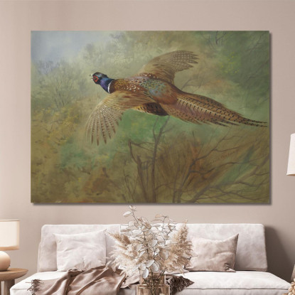 Fagiano In Volo Archibald Thorburn ath80 quadro stampato su tela