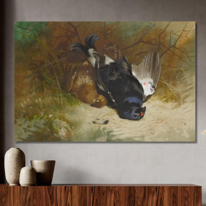 Natura Morta Con Una Coppia Di Galli Forcelli Archibald Thorburn ath94 quadro stampato su tela