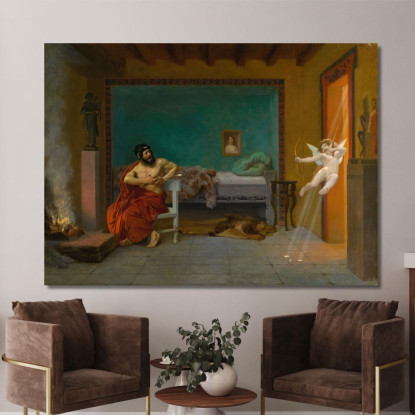 Cupido Corre Fuori Dalla Porta Jean-Léon Gérôme jlg41 quadro stampato su tela