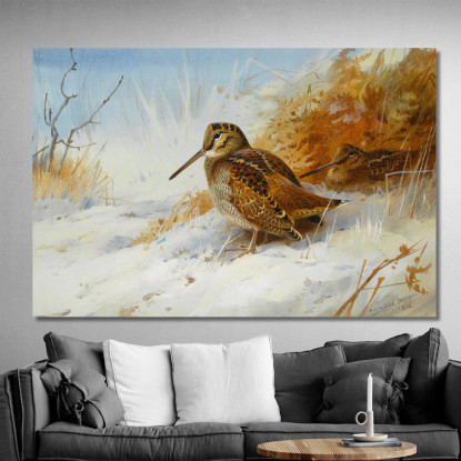 Beccaccia In Inverno Archibald Thorburn ath112 quadro stampato su tela