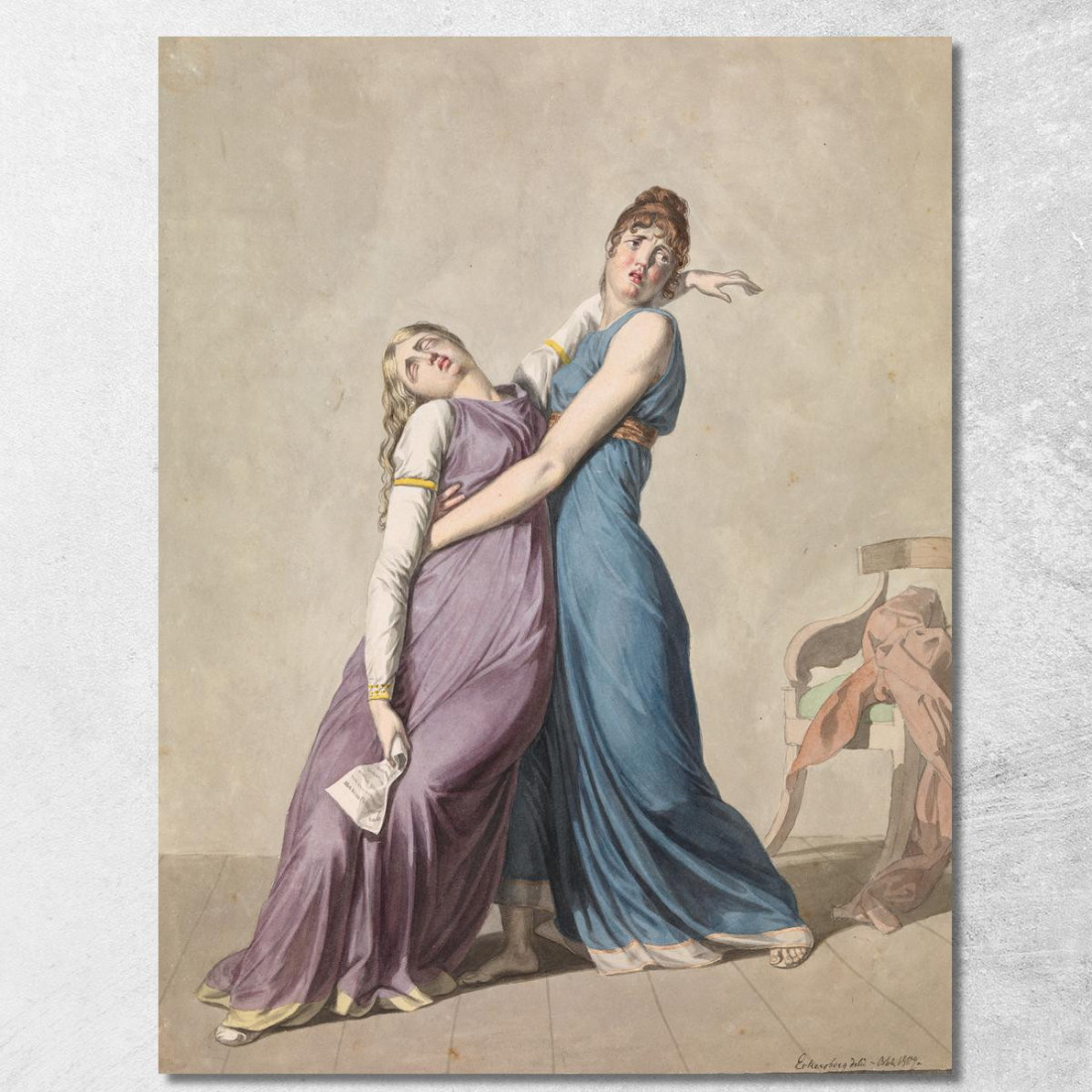 Una Donna Sostiene Un'Altra Donna Che È Svenuta Dopo Aver Letto Una Lettera Christoffer Wilhelm Eckersberg cwe11 quadro stampat