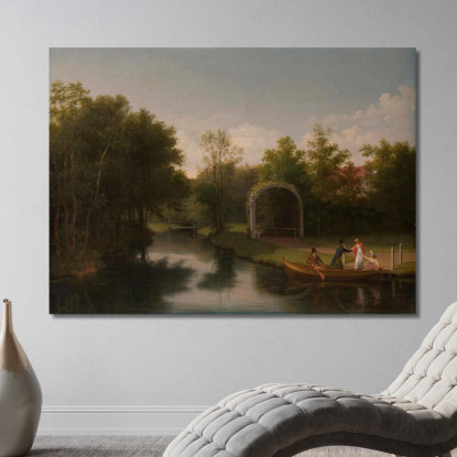 Pergolato Nel Parco Della Tenuta Di Sanderumgård Christoffer Wilhelm Eckersberg cwe16 quadro stampato su tela