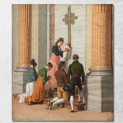 Devozione Presso La Porta Santa Della Basilica Di San Pietro Christoffer Wilhelm Eckersberg cwe21 quadro stampato su tela