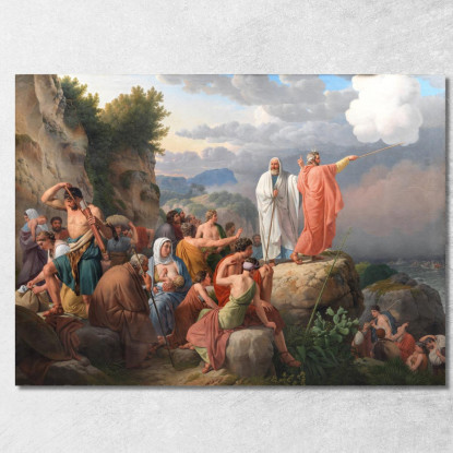 Mosè Fa Ritornare Il Mar Rosso E L'Esercito Del Faraone Viene Sommerso Christoffer Wilhelm Eckersberg cwe40 quadro stampato su