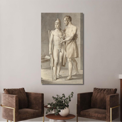 Telemaco Incontra Ulisse Travestito Da Mendicante Christoffer Wilhelm Eckersberg cwe68 quadro stampato su tela