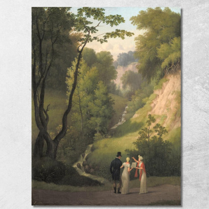 La Spaccatura Del Diavolo Presso Il Maniero Di Liselund Sull'Isola Di Møn Christoffer Wilhelm Eckersberg cwe75 quadro stampato