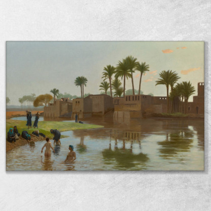 Fellah Donne Nella Vasca Da Bagno Jean-Léon Gérôme jlg53 quadro stampato su tela