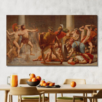 La Vendetta Di Ulisse Sui Pretendenti Di Penelope Christoffer Wilhelm Eckersberg cwe85 quadro stampato su tela