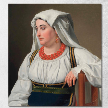 Una Ciociara (Ritratto Di Una Ragazza Di Campagna Romana) Christoffer Wilhelm Eckersberg cwe86 quadro stampato su tela
