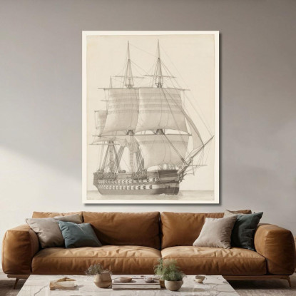 Nave Da Linea Russa Christoffer Wilhelm Eckersberg cwe87 quadro stampato su tela