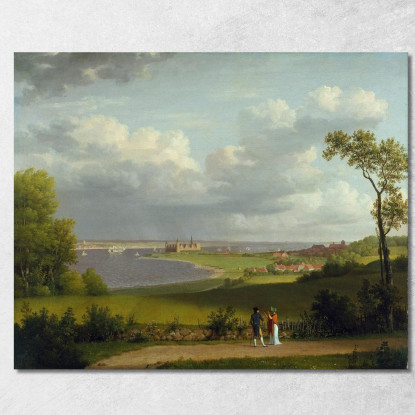Veduta A Nord Del Castello Di Kronborg Christoffer Wilhelm Eckersberg cwe92 quadro stampato su tela