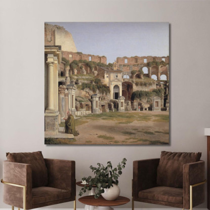 Veduta Dell'Interno Del Colosseo Christoffer Wilhelm Eckersberg cwe98 quadro stampato su tela