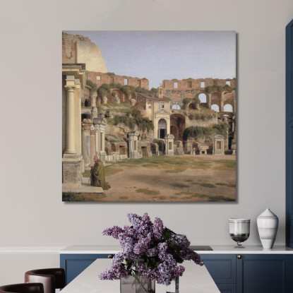 Veduta Dell'Interno Del Colosseo Christoffer Wilhelm Eckersberg cwe98 quadro stampato su tela