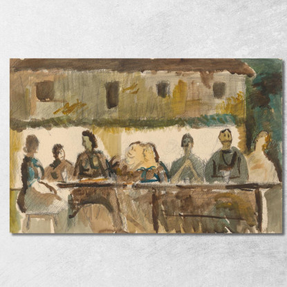 Festa Davanti Alla Casa Cyprián Majerník cmj31 quadro stampato su tela