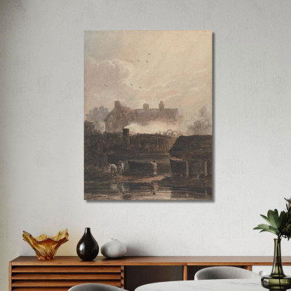 Costruzione Di Barche Nel Cantiere Navale A Birmingham David Cox dcx6 quadro stampato su tela