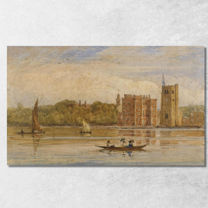 In Barca Davanti Al Palazzo Di Lambeth Londra David Cox dcx7 quadro stampato su tela