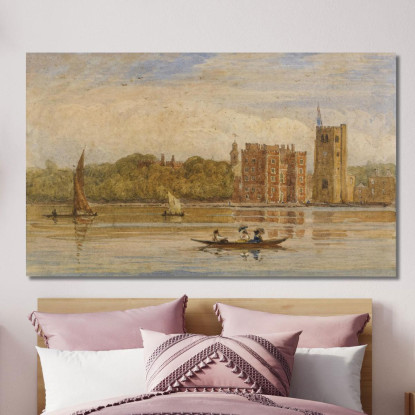 In Barca Davanti Al Palazzo Di Lambeth Londra David Cox dcx7 quadro stampato su tela