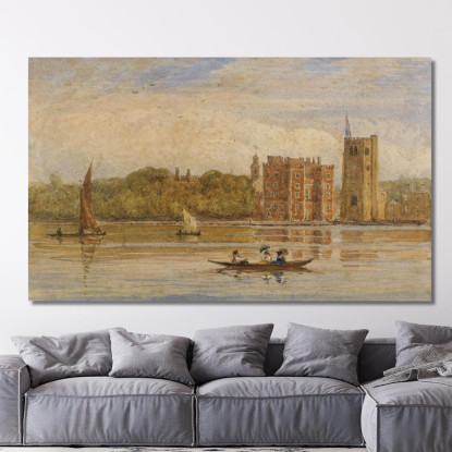 In Barca Davanti Al Palazzo Di Lambeth Londra David Cox dcx7 quadro stampato su tela