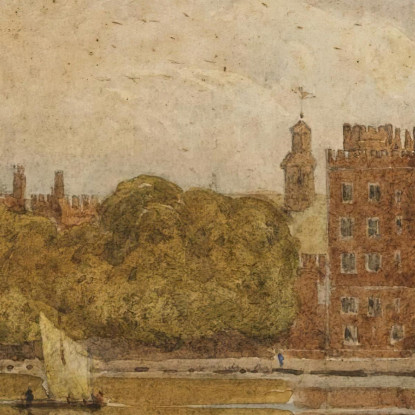 In Barca Davanti Al Palazzo Di Lambeth Londra David Cox dcx7 quadro stampato su tela