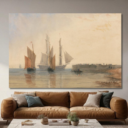 Ingresso Al Porto Di Calais David Cox dcx13 quadro stampato su tela