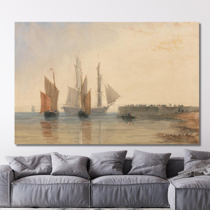 Ingresso Al Porto Di Calais David Cox dcx13 quadro stampato su tela