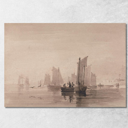 Pescando Al Largo Di Hastings David Cox dcx16 quadro stampato su tela