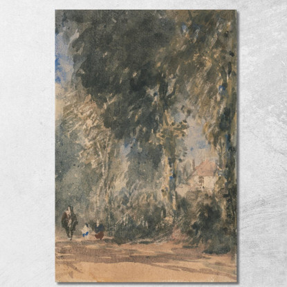 I Cancelli Dell'Abbazia Guardando Verso Greenfield House David Cox dcx43 quadro stampato su tela