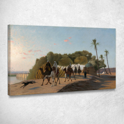 Lasciare L'Oasi Jean-Léon Gérôme jlg77 quadro stampato su tela
