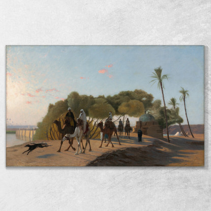 Lasciare L'Oasi Jean-Léon Gérôme jlg77 quadro stampato su tela