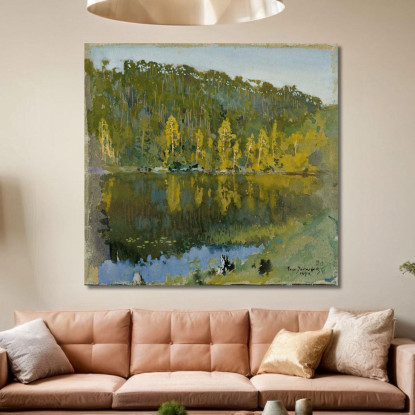 Estudio De Paisaje Con Estanque En El Bosque Eero Järnefelt ejr8 cuadro en lienzo