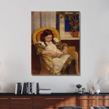 Niña Leyendo Eero Järnefelt ejr12 cuadro en lienzo