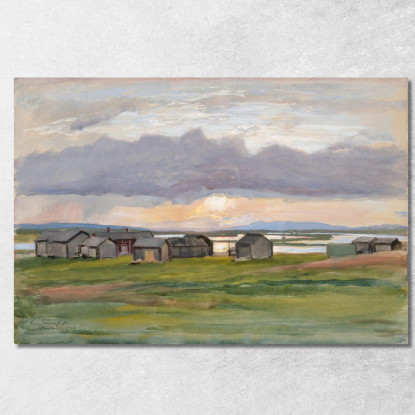 Edificios En La Orilla De Muonio Eero Järnefelt ejr31 cuadro en lienzo