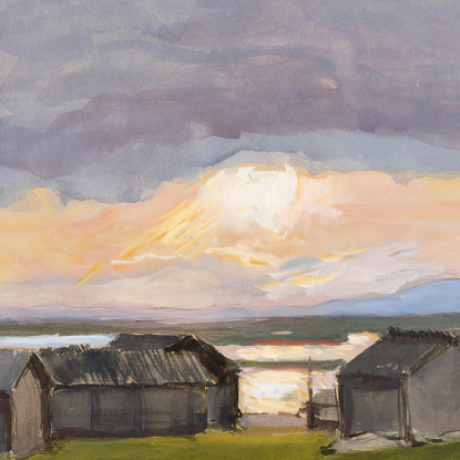 Edificios En La Orilla De Muonio Eero Järnefelt ejr31 cuadro en lienzo