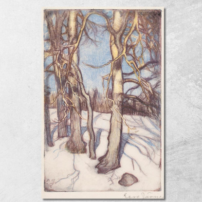 Árboles En Invierno Eero Järnefelt ejr36 cuadro en lienzo