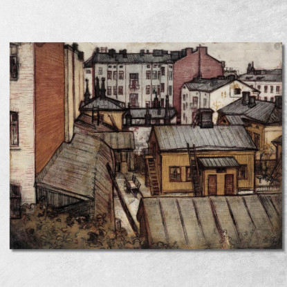 Vista Desde La Casa Del Artista En Bernhardinkatu Eero Järnefelt ejr39 cuadro en lienzo