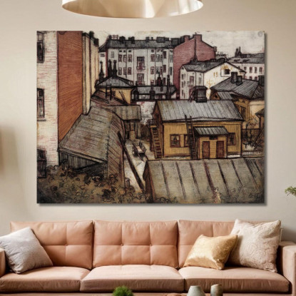 Vista Desde La Casa Del Artista En Bernhardinkatu Eero Järnefelt ejr39 cuadro en lienzo