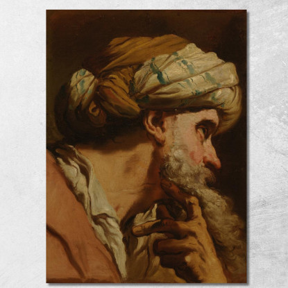 Testa Di Un Uomo In Costume Orientale Gaetano Gandolfi ggn5 quadro stampato su tela