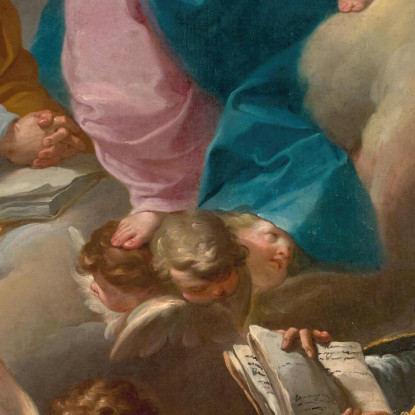 La Sacra Famiglia Con Sant'Agostino Gaetano Gandolfi ggn13 quadro stampato su tela