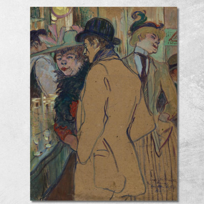 Alfred La Guigne Henri de Toulouse-Lautrec htl6 quadro stampato su tela