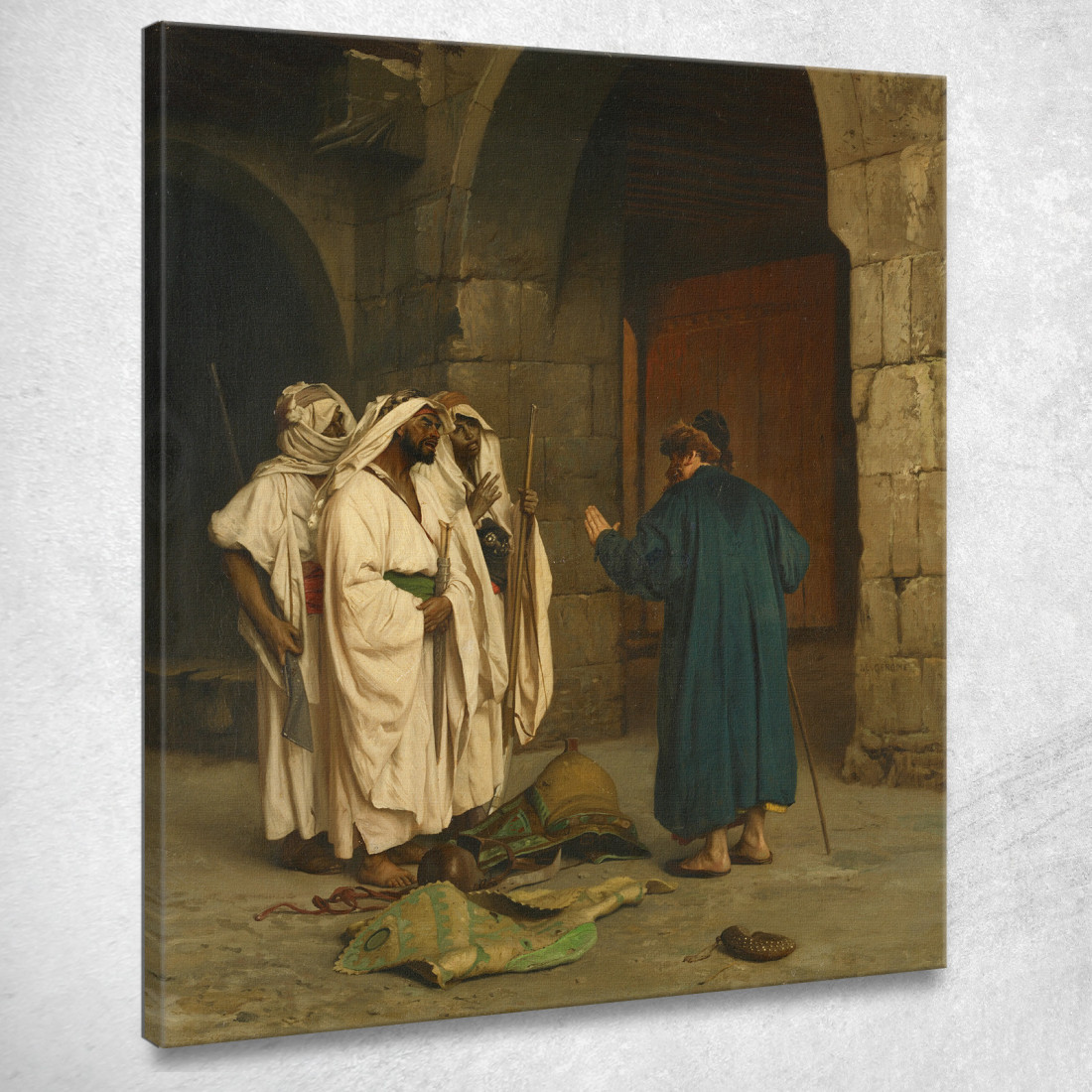 Vecchio Ebreo Con Tre Arabi Jean-Léon Gérôme jlg91 quadro stampato su tela