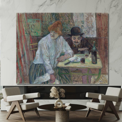 Al Caffè La Mie Henri de Toulouse-Lautrec htl10 quadro stampato su tela
