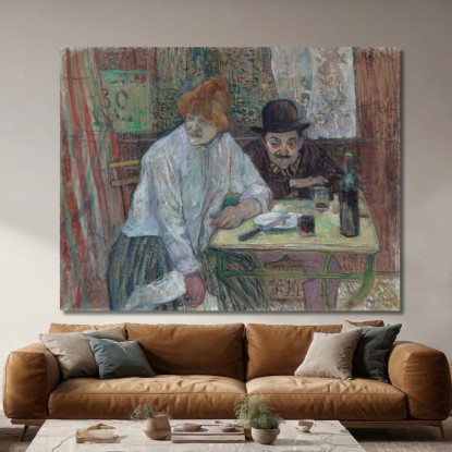Al Caffè La Mie Henri de Toulouse-Lautrec htl10 quadro stampato su tela