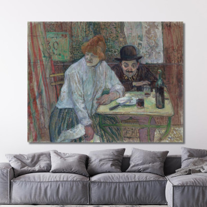 Al Caffè La Mie Henri de Toulouse-Lautrec htl10 quadro stampato su tela