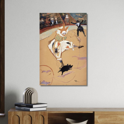 Al Circo Fernando Medrano Con Un Maialino Henri de Toulouse-Lautrec htl11 quadro stampato su tela