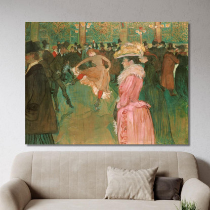 Al Moulin Rouge - La Danza Henri de Toulouse-Lautrec htl13 quadro stampato su tela