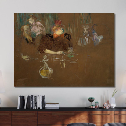 A Tavola Con Monsieur E Madame Natanson Henri de Toulouse-Lautrec htl17 quadro stampato su tela