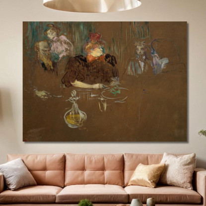 A Tavola Con Monsieur E Madame Natanson Henri de Toulouse-Lautrec htl17 quadro stampato su tela