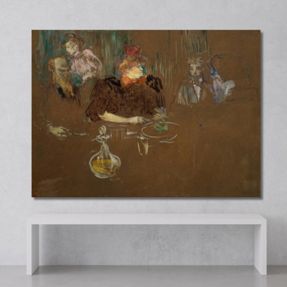 A Tavola Con Monsieur E Madame Natanson Henri de Toulouse-Lautrec htl17 quadro stampato su tela