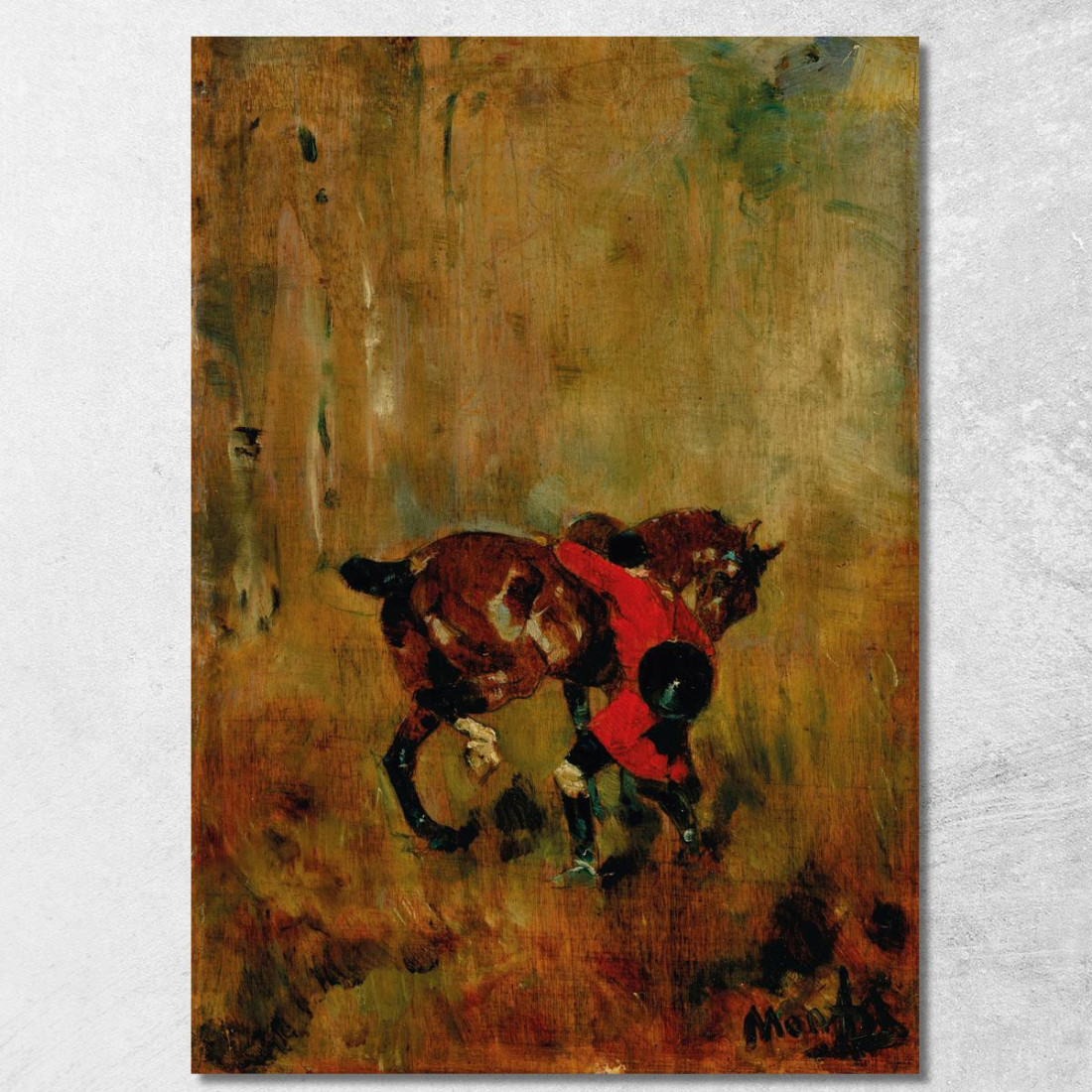 Cavaliere Di Caccia Alla Volpe Che Risella Il Suo Cavallo Henri de Toulouse-Lautrec htl27 quadro stampato su tela